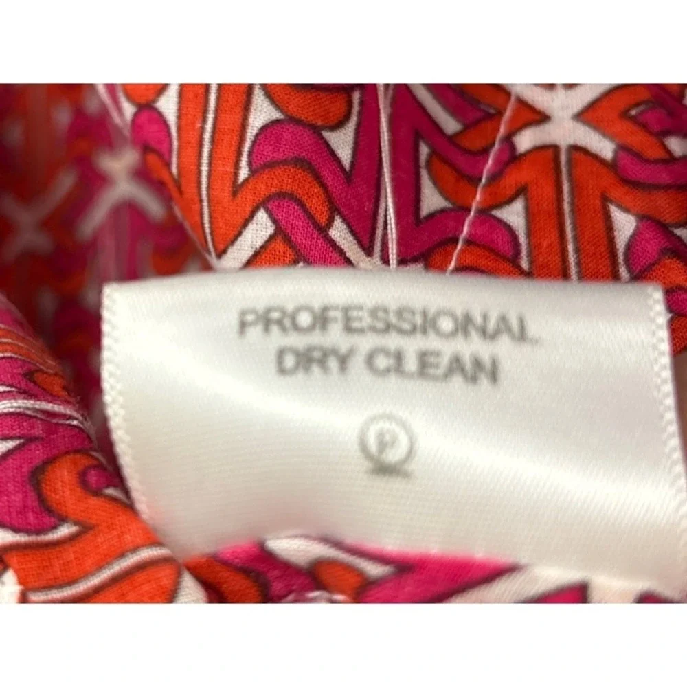 Tory Burch Shirt Women 6 Sequin Stephanie Tunic Pink Orange  Lightweight Popover
